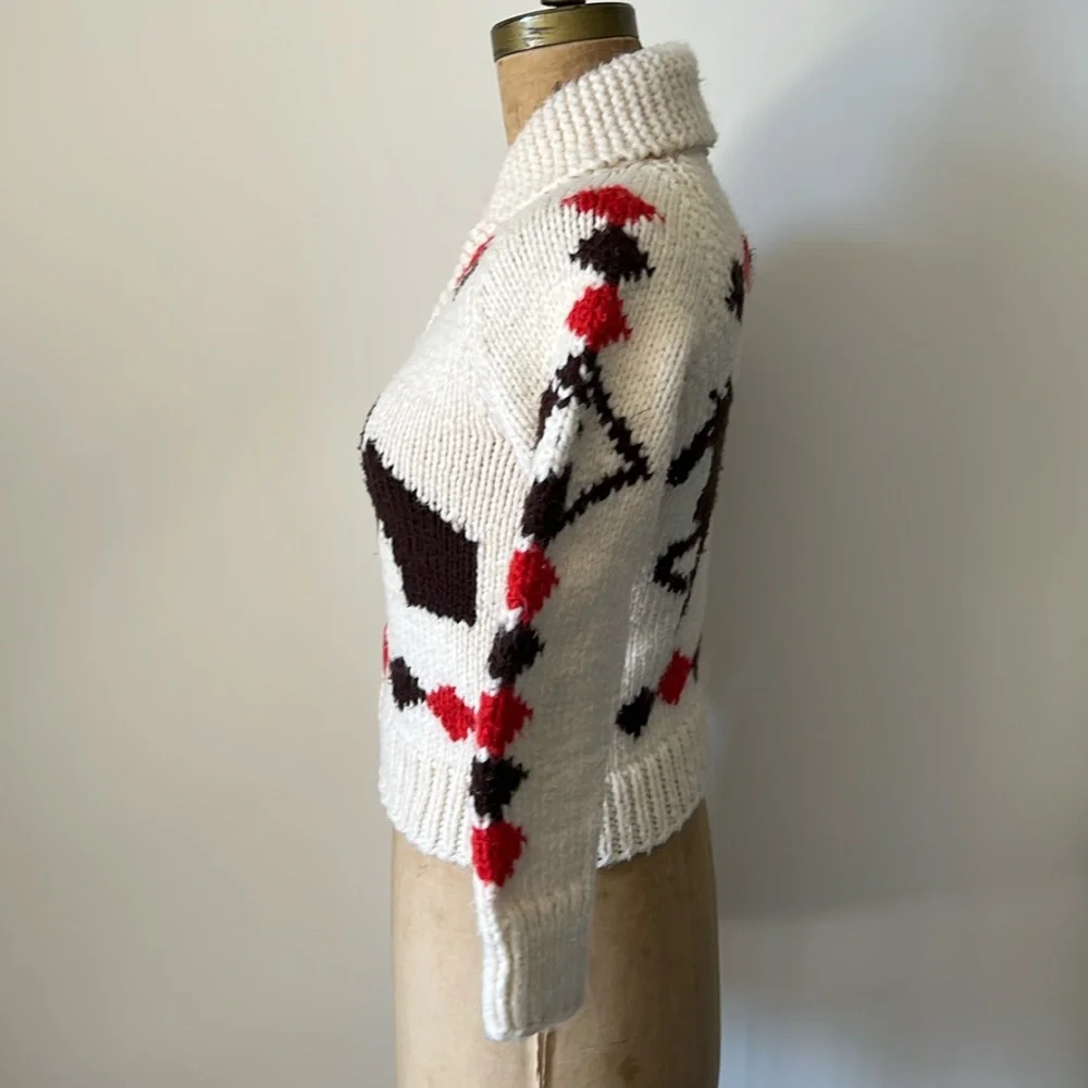 1950’s Vintage Handmade Cowichan Horse Sweater - Picture 13 of 17
